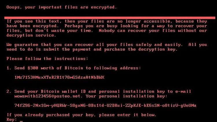 Diese Botschaft sehen Petya-Opfer auf ihren Bildschirmen.