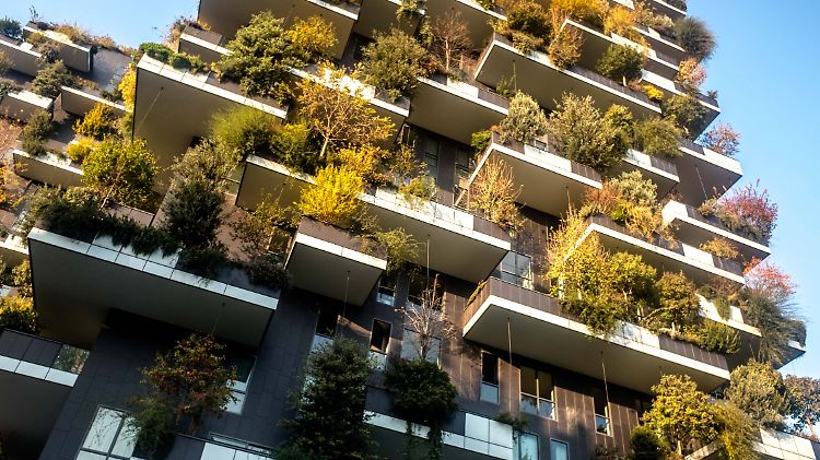 Der "vertikale Wald" in Mailand: 900 Bäume begrünen zwei Hochhäuser und tragen zu einem besseren Mikroklima bei.