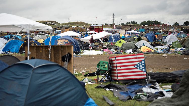 Der Rest vom Fest: Das Roskilde-Campingelände nach dem Ende des Festivals.