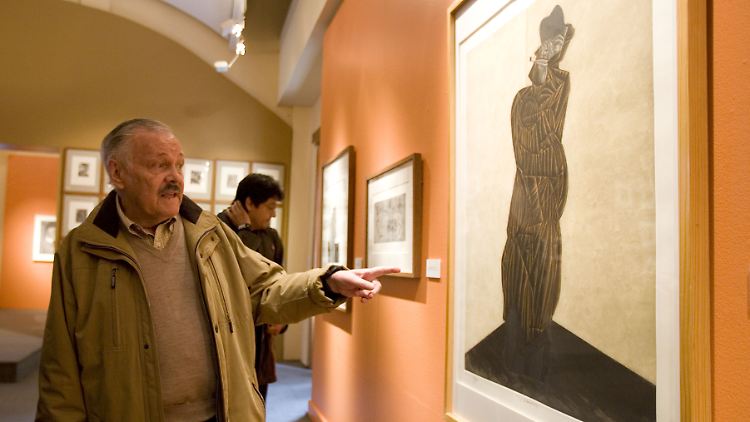 In seinem eigenen Museum präsentierte José Luis Cuevas seine Bilder, Skulpturen und Schriftstücke. 