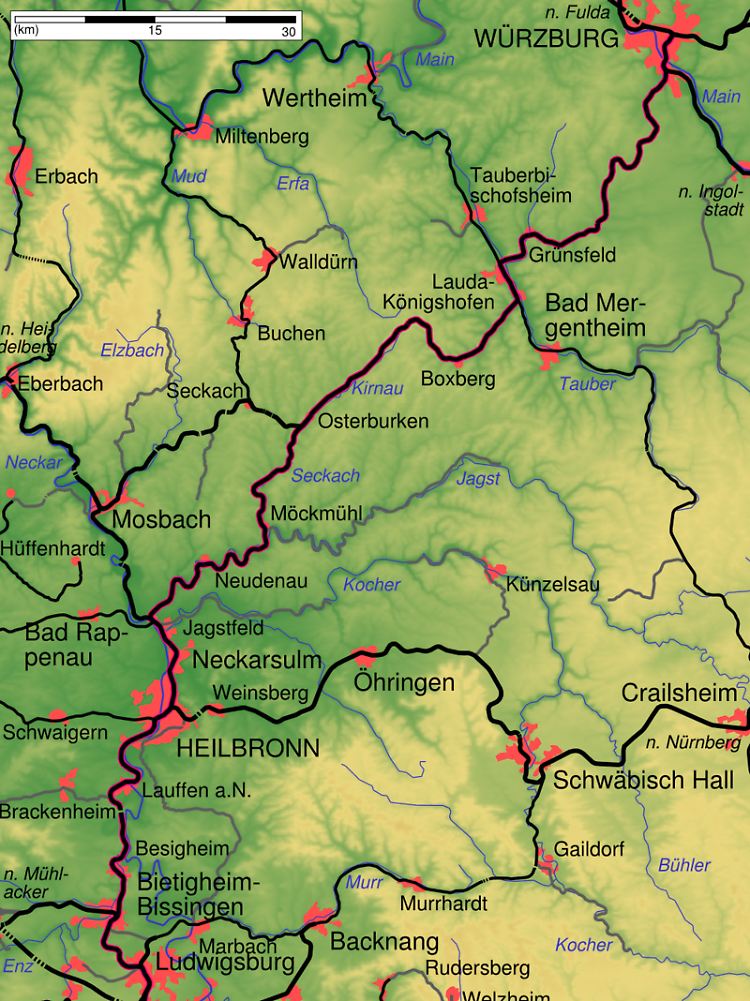 Von Stuttgart nach Würzburg: Die Strecke der Frankenbahn verbindet die Landeshauptstadt Baden-Württembergs mit Unterfranken.