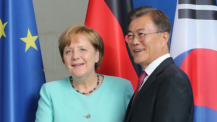Merkel empfing in Berlin den südkoreanischen Staatschef Moon Jae-in.