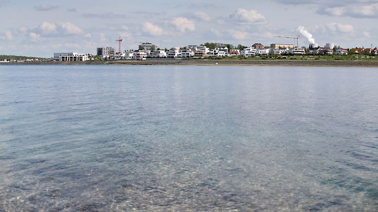 Blick vom Leipziger Ufer über den Zwenkauer See in Richtung Kap Zwenkau.