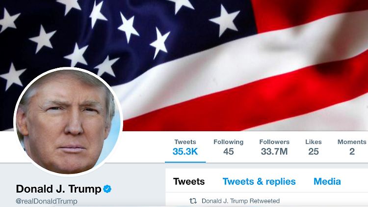 Privates Twitter-Profil als primärer Kommunikationskanal: Donald Trump twittert gerne und viel. 
