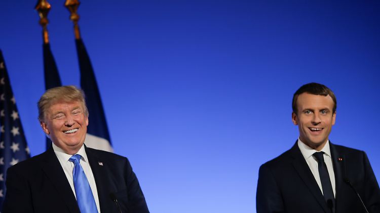 Können sich offensichtlich ganz gut leiden: Donald Trump und Emmanuel Macron. 