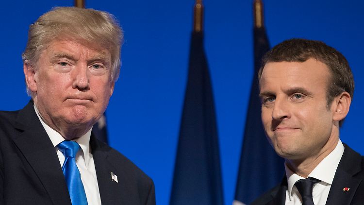 Trump und Macron auf einer Pressekonferenz im Élyséepalast im Juli. Macrons Signal bei diesem Klimagipfel: Es geht auch ohne Trump.