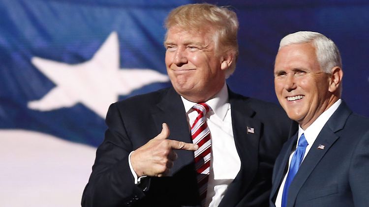 US-Präsident Trump und sein Vize Pence im Wahlkampf 2016.