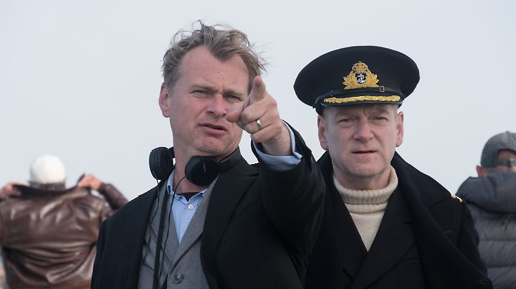 Regisseur Nolan mit Kenneth Branagh, der Commander Bolton spielt, den höchsten britischen Offizier in Dünkirchen.
