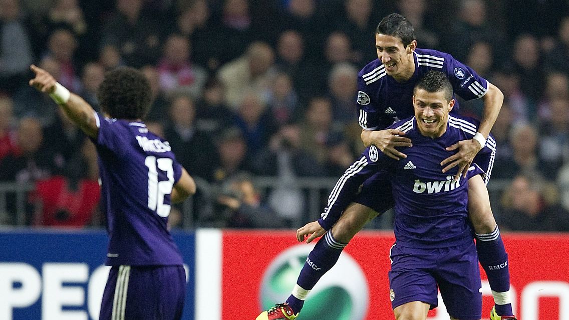 Real-Star Cristiano Ronaldo traf doppelt in Amsterdam.