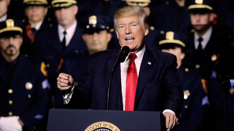 Ruhig mal einen Kopf gegen den Streifenwagen schlagen lassen: Donald Trump verspricht gewalttätigen Polizisten Rückendeckung. 