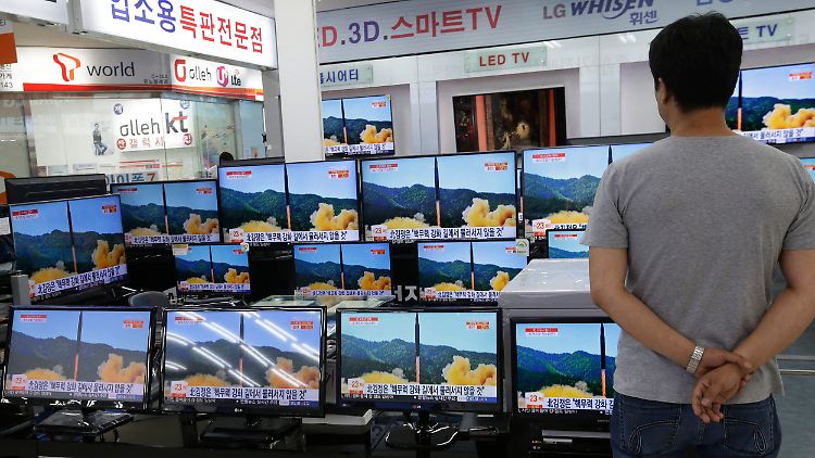 Nordkoreanische Raketentests sind immer wieder Topthema in südkoreanischen Nachrichten.