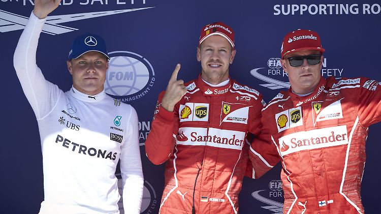 Nach der Pole zeigte der WM-Spitzenreiter den Fans seinen berühmten Vettel-Finger.