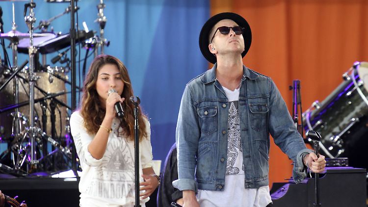 Toni Cornell und Ryan Tedder beim Auftritt in New York.