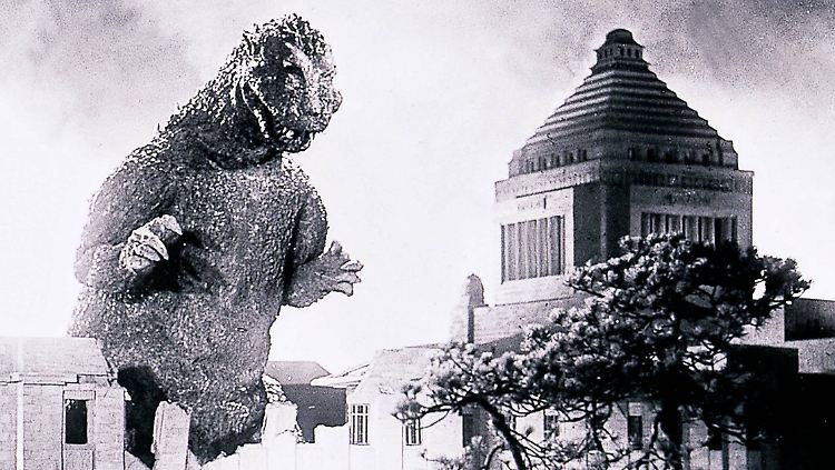 Hier steckte Haruo Nakajima drin - Szene aus "Godzilla" von 1954.