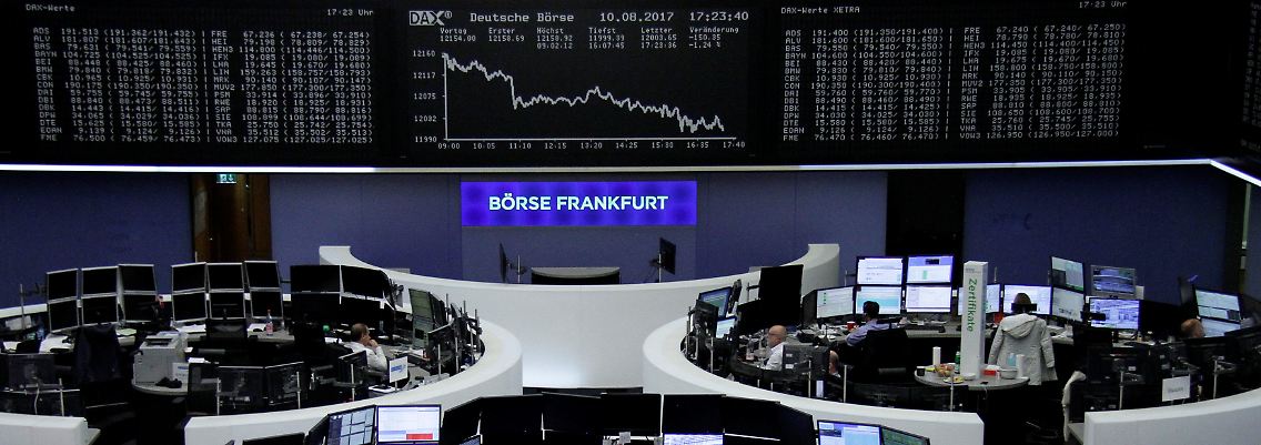 Dax auf Talfahrt: Fast stetig bergab geht es am vorletzten Tag der Handelswoche.