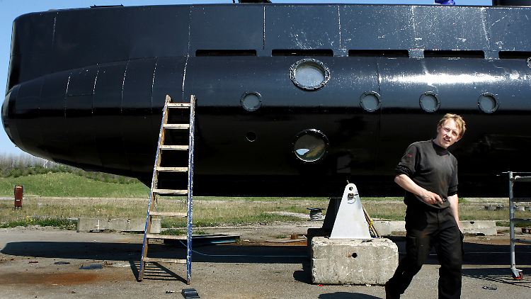 Peder Madsen mit seinem U-Boot (2008).