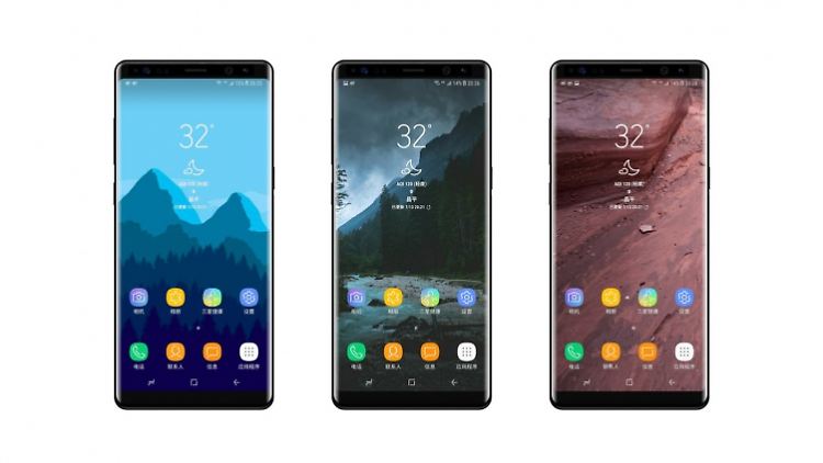 So könnte das Galaxy Note 8 von vorn aussehen.