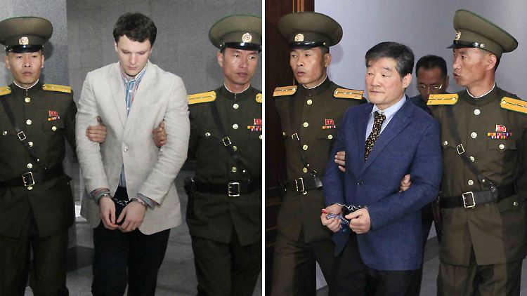 Der verstorbene Otto Warmbier (li.) und der noch inhaftierte US-Bürger Kim Dong Chul (re.) 