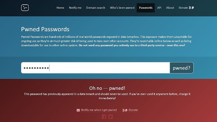 Wer Haveibeenpwned.com besucht, bekommt diesen Bildschirm hoffentlich nicht zu sehen. 