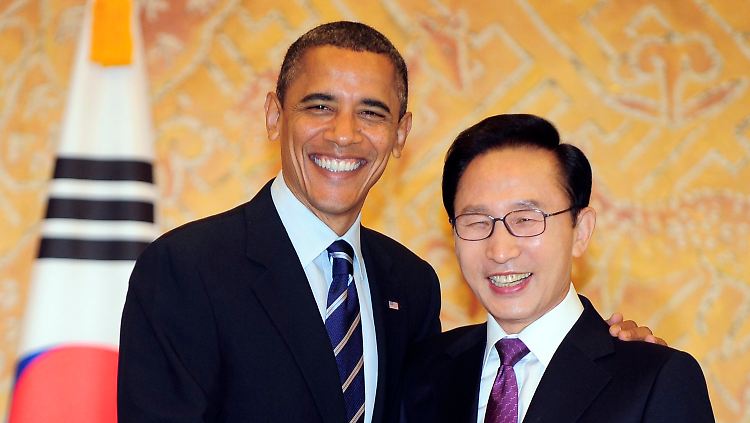 Steht hinter Südkorea: US-Präsident Barack Obama (l).