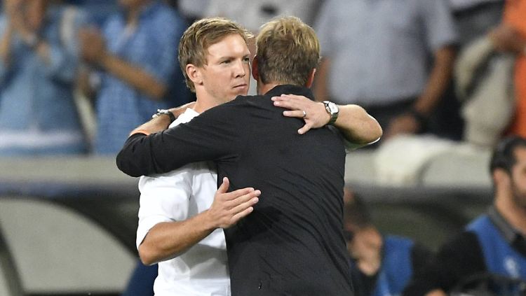 "Vorfreude beschreibt mein Gefühl besser als Ehrfurcht": Julian Nagelsmann, hier beim Hinspiel in Sinsheim mit seinem Trainerkollegen Jürgen Klopp.