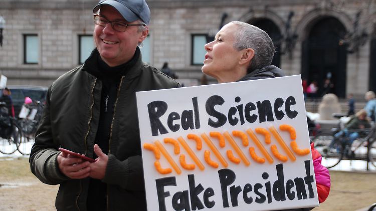 Wissenschaftler demonstrierten im Februar diesen Jahres mit klaren Worten in Boston.