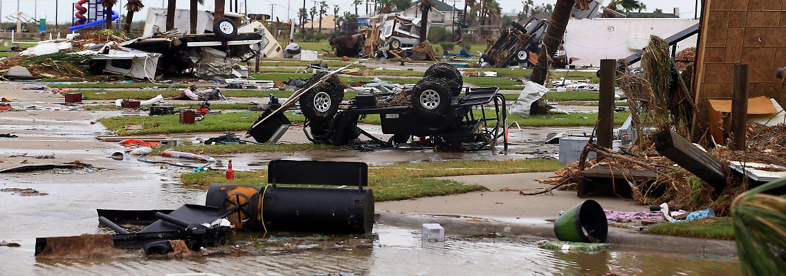 Hurrikan "Harvey" hat im US-Staat Texas schwere Verwüstungen angerichtet.