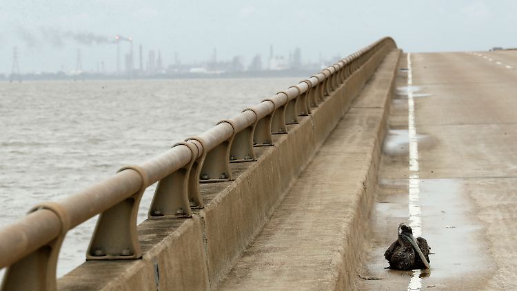 Ölindustrie im Sturm: Raffinerieanlagen bei Port Lavaca im US-Bundesstaat Texas.