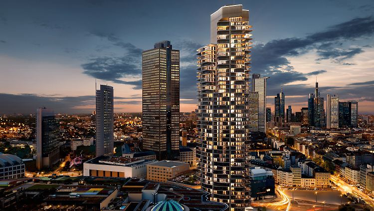 Der "Grand Tower" im Frankfurter Europaviertel soll Deutschlands höchster Wohnturm werden.