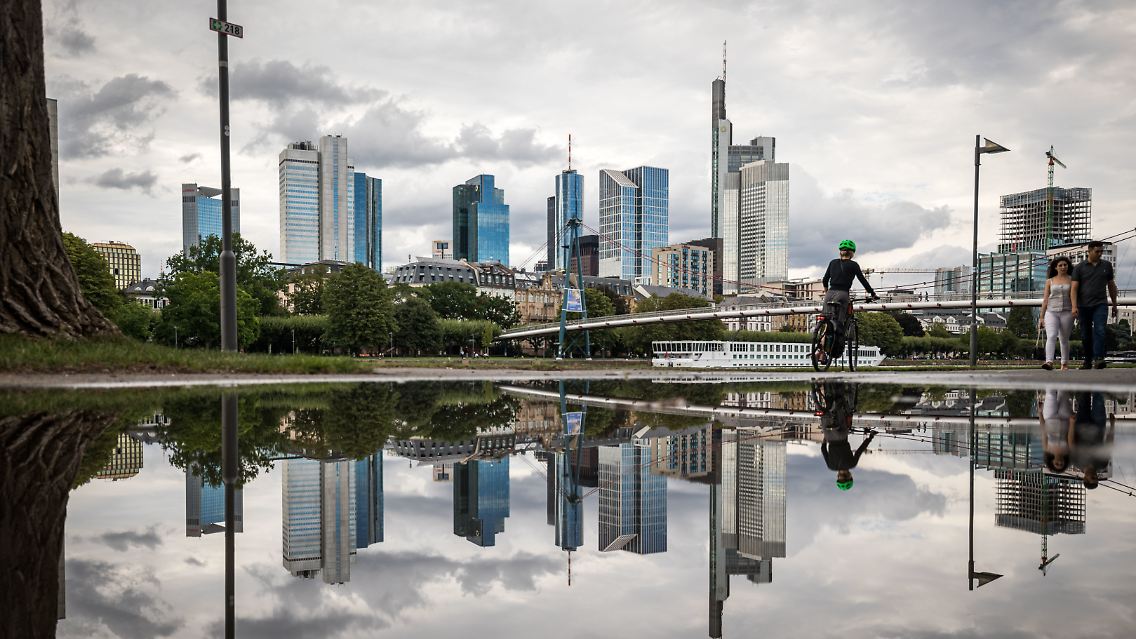 Die Skyline von Frankfurt am Main.
