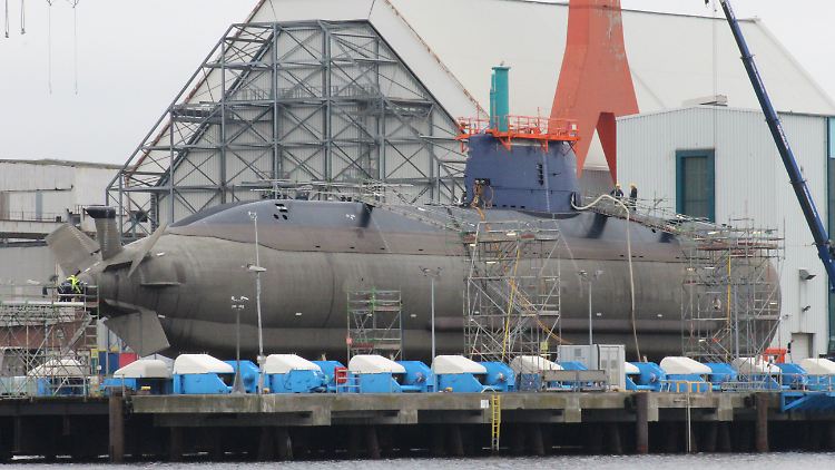Das U-Boot "Rahav" in seiner Werft in Kiel