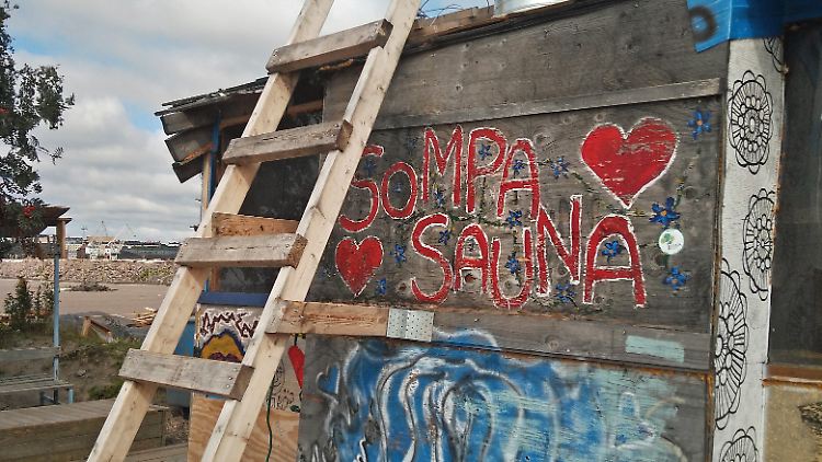 Die "Sompasauna" wurde in Eigenregie von Bürgern gebaut, jeder kann sie kostenlos benutzen.