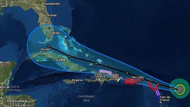 Die Route von "Irma" könnte nach aktuellem Stand vom Südosten der Karibik in den Nordwesten führen.
