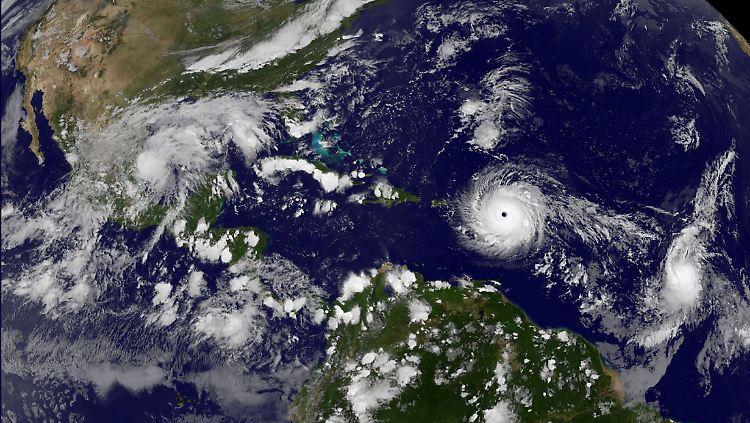 Auf dem Satellitenbild ist zu sehen, wie sich "Irma" auf die US-Küste zubewegt.