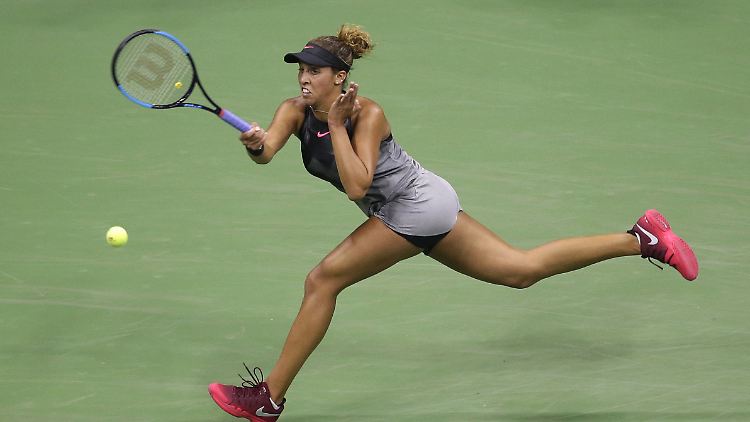 Madison Keys in Aktion.