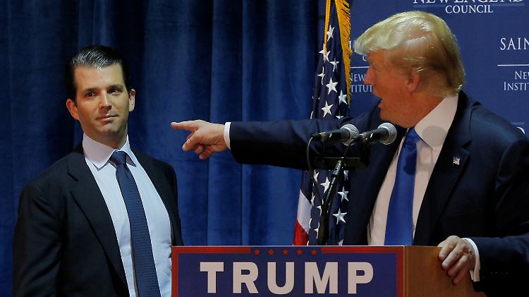 "Er war's", sagt Donald Trump bei diesem Auftritt mit seinem Sohn wohl eher nicht. 