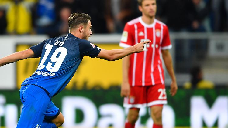 Hoffenheims Stürmer Mark Uth erledigt den FC Bayern mit seinem Doppelpack.