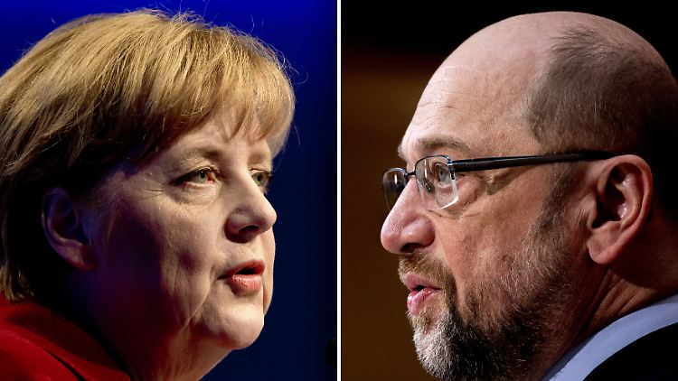 Wenn am Sonntag Bundestagswahl wäre, würden 48 Prozent für Merkel und 22 Prozent für Schulz stimmen.