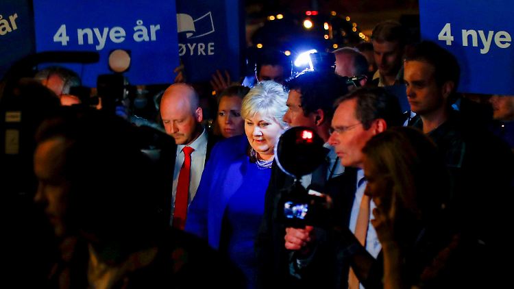 Erna Solberg könnte wieder Regierungschefin in Norwegen werden. Es hängt aber an ihren Partnern.
