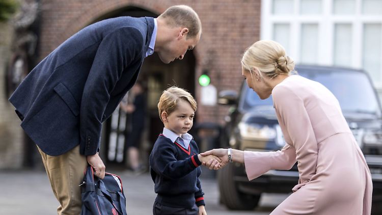 William und Kate mit Sohnemann George bei dessen Einschulung.