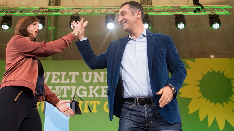 Voller Elan in die letzte Wahlkampf-Woche: Katrin Göring-Eckardt und Cem Özdemir.