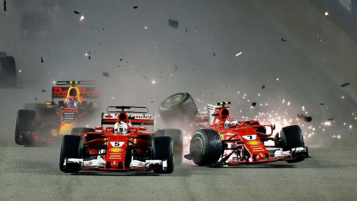 ... und seinem Ferrari-Teamkollegen Kimi Räikkönen.