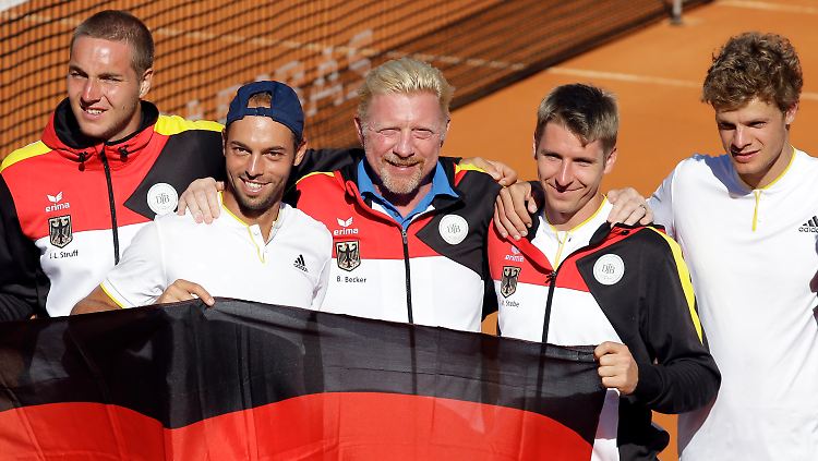 Als Chefberater mittendrin: Boris Becker bei den deutschen Tennisherren.
