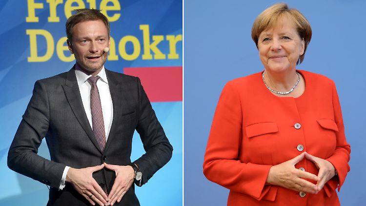 Christian Lindner übt bereits Angela Merkels Geste.