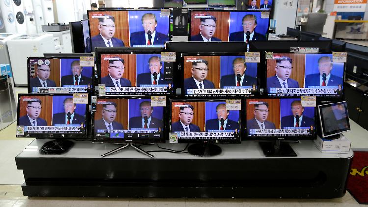 Allgegenwärtig sind derzeit die beiden Staatsmänner Donald Trump und Kim Jong Un in Südkoreas Medien.