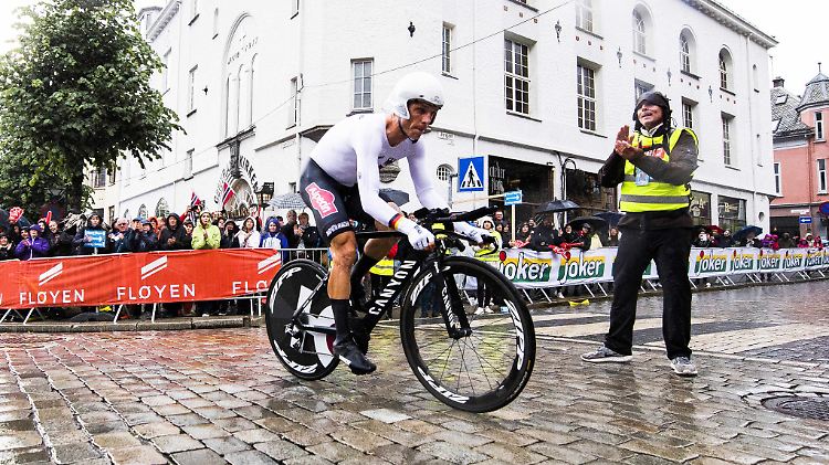 Angstfahrt statt Angriff: Tony Martin beim WM-Zeitfahren in Bergen.
