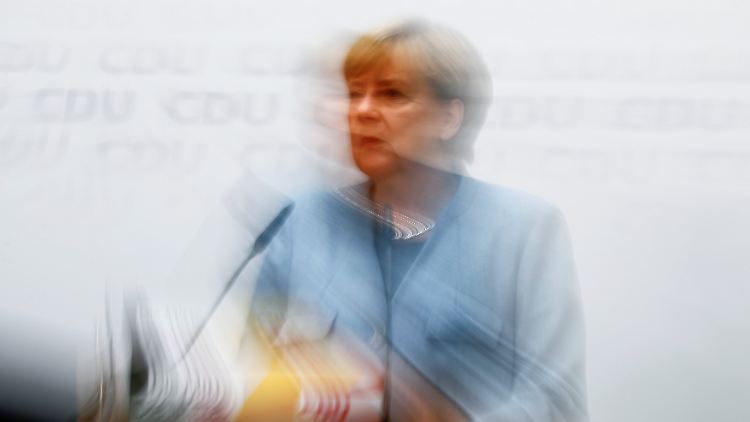 Das Bild täuscht: Merkel ist die Ruhe selbst.