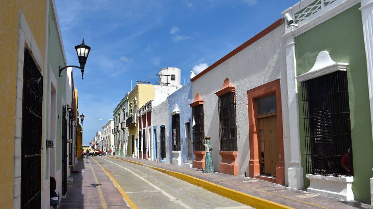 Farbenfrohe Häuser aus der Kolonialzeit in Campeche.