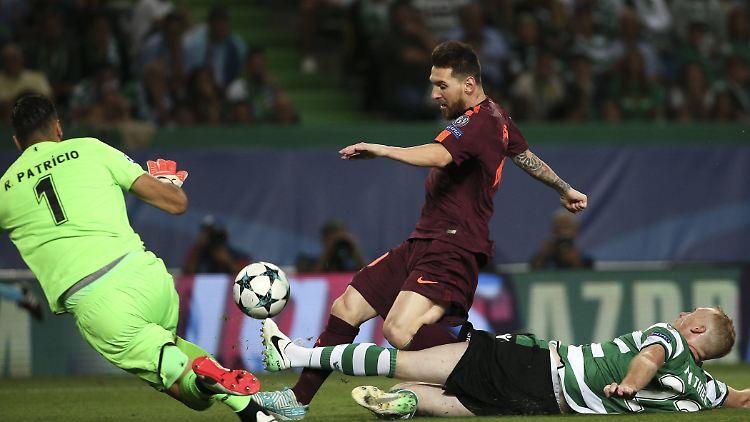 Superstar Lionel Messi blieb wie seine Barcelona-Teamkollegen ohne Tor gegen Sporting Lissabon. Zum Sieg reichte es dennoch, dank eines Eigentors.