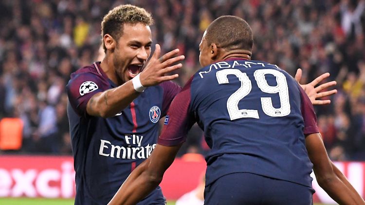 Welch' Freude: Neymar und Kylian Mbappe.